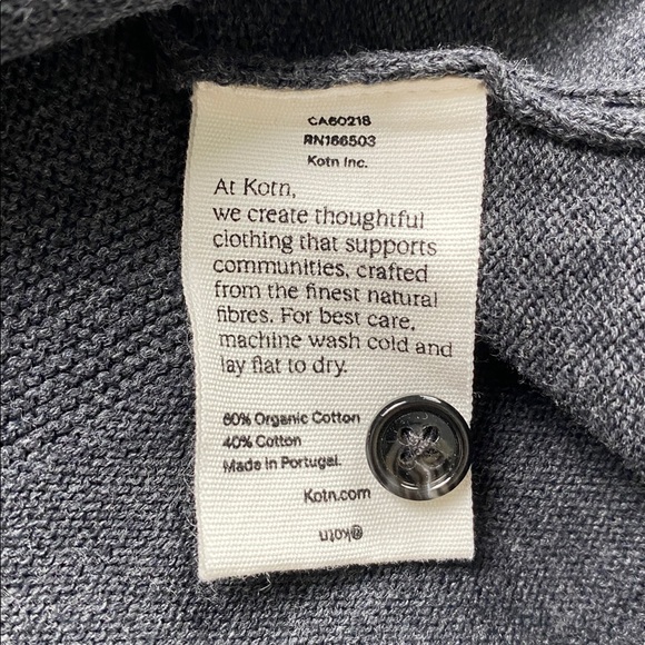 Kotn Multi Knit Striped Short Sleeve Button Up Resort Shirt (Dark Gray) - Picture 16 of 16